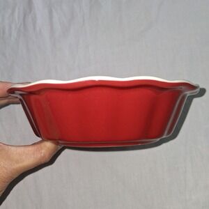 Good Cook Red Ceramic Pie Plate Dish‎ Scalloped Edge 5.5 Inch Oven Safe